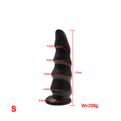 Big Layered Dildo  - Black - S - image 5