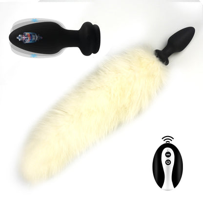 Multicolor Fox Tail Light Up Butt Plug - White - image 32