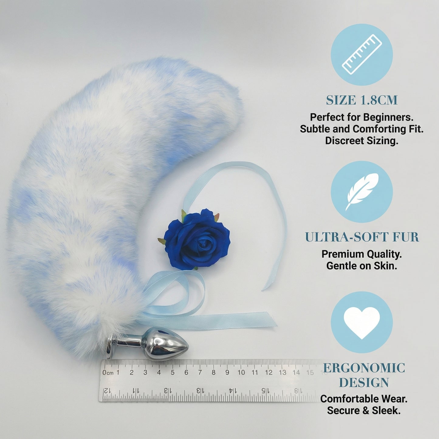 15.4'' Ice Blue Fox Tail Plug Set - image 5