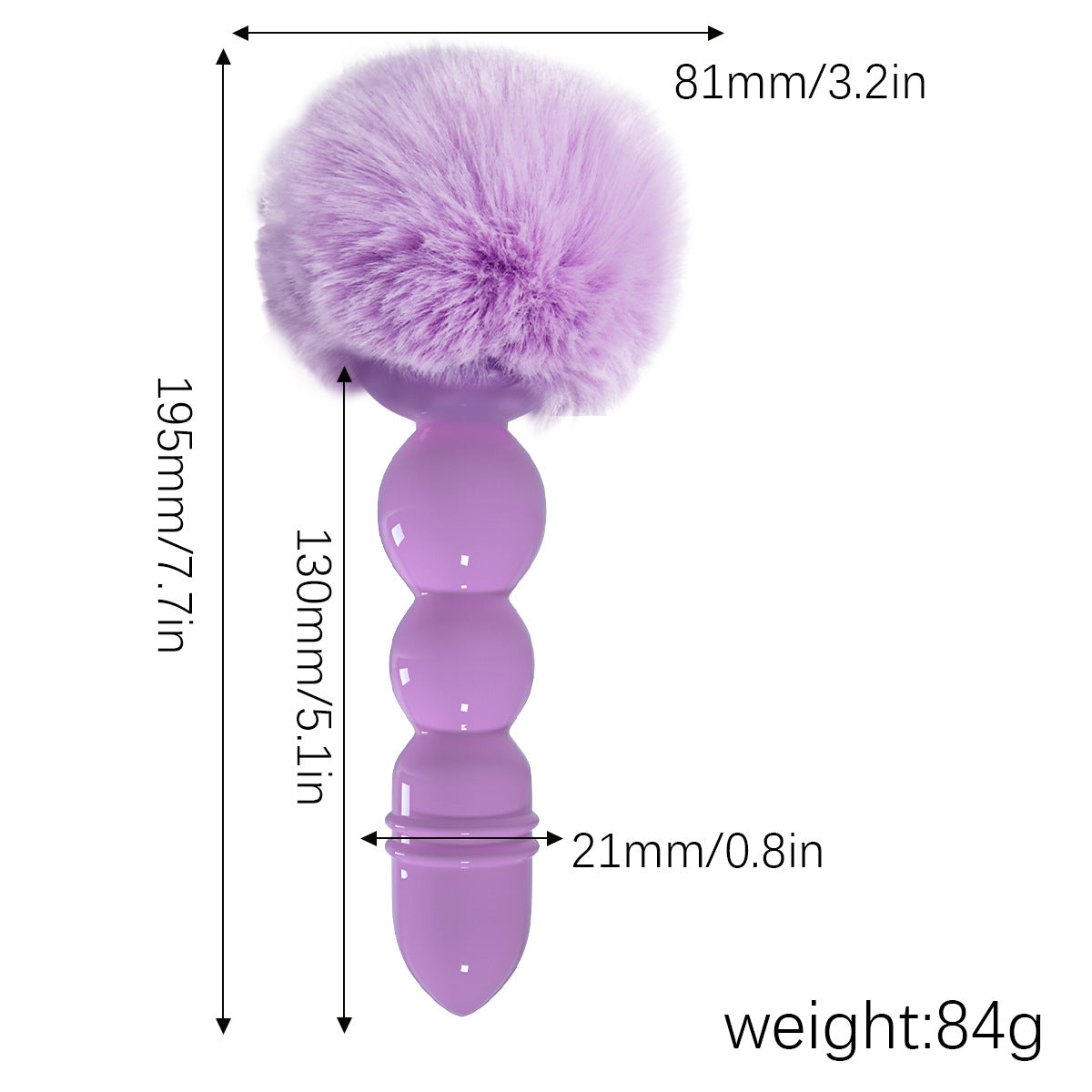 Ergonomic Bunny Tail Butt Plug - A - Purple - image 2