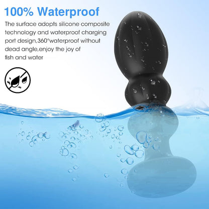 Vibrating Thrusting Silicone Butt Plug - image 3
