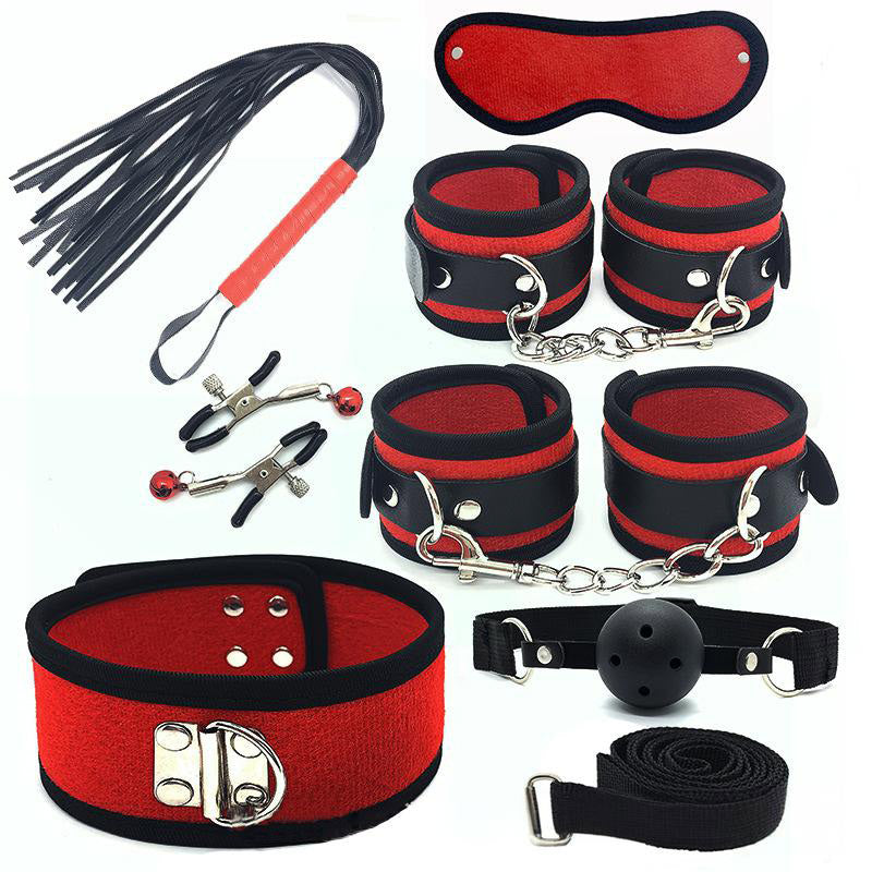 Bdsm Bed Straps Restraints Sex  7 Pcs Set - Red - image 1