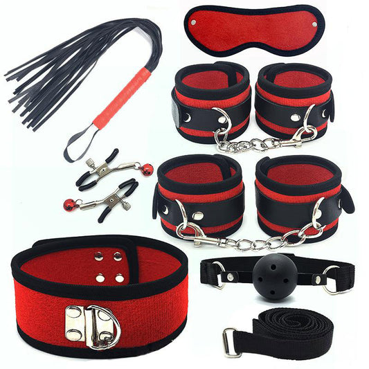 Bdsm Bed Straps Restraints Sex 7 Pcs Set - Red - image 1