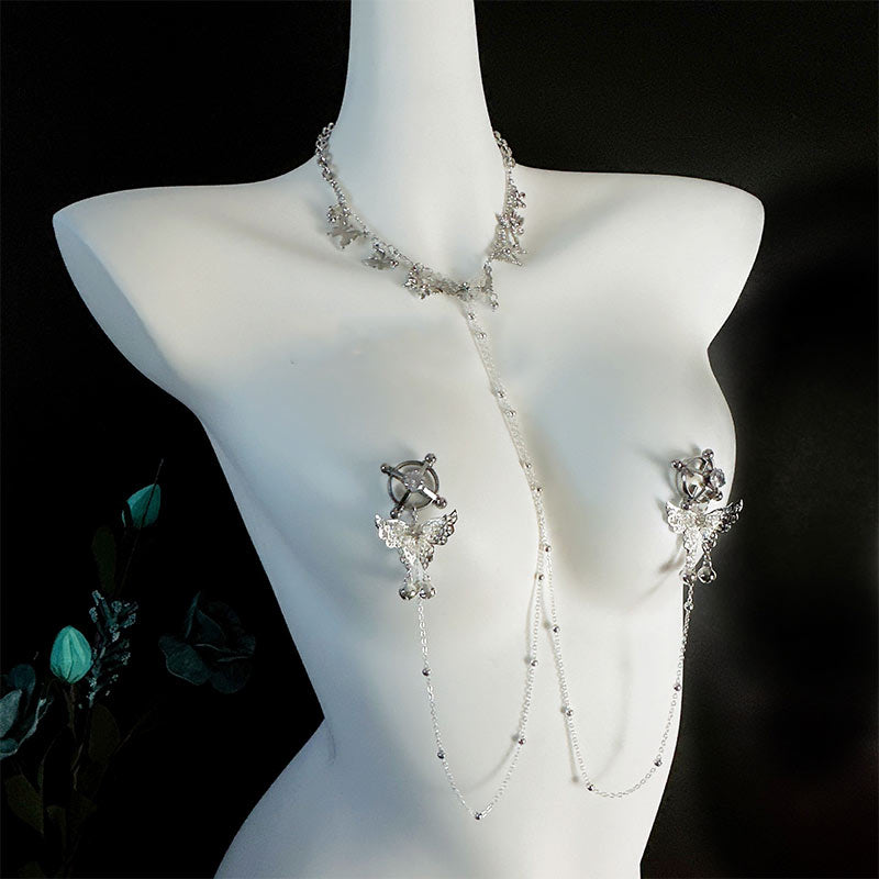 Whispering Butterfly Chime & Pearl Nipple Clamp Set - E - image 2