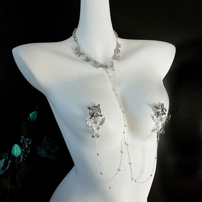 Whispering Butterfly Chime & Pearl Nipple Clamp Set - E - image 2