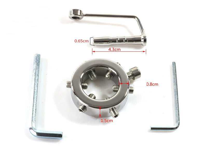 Spike Glans Penis Ring with Urethral Penis Plug - image 2