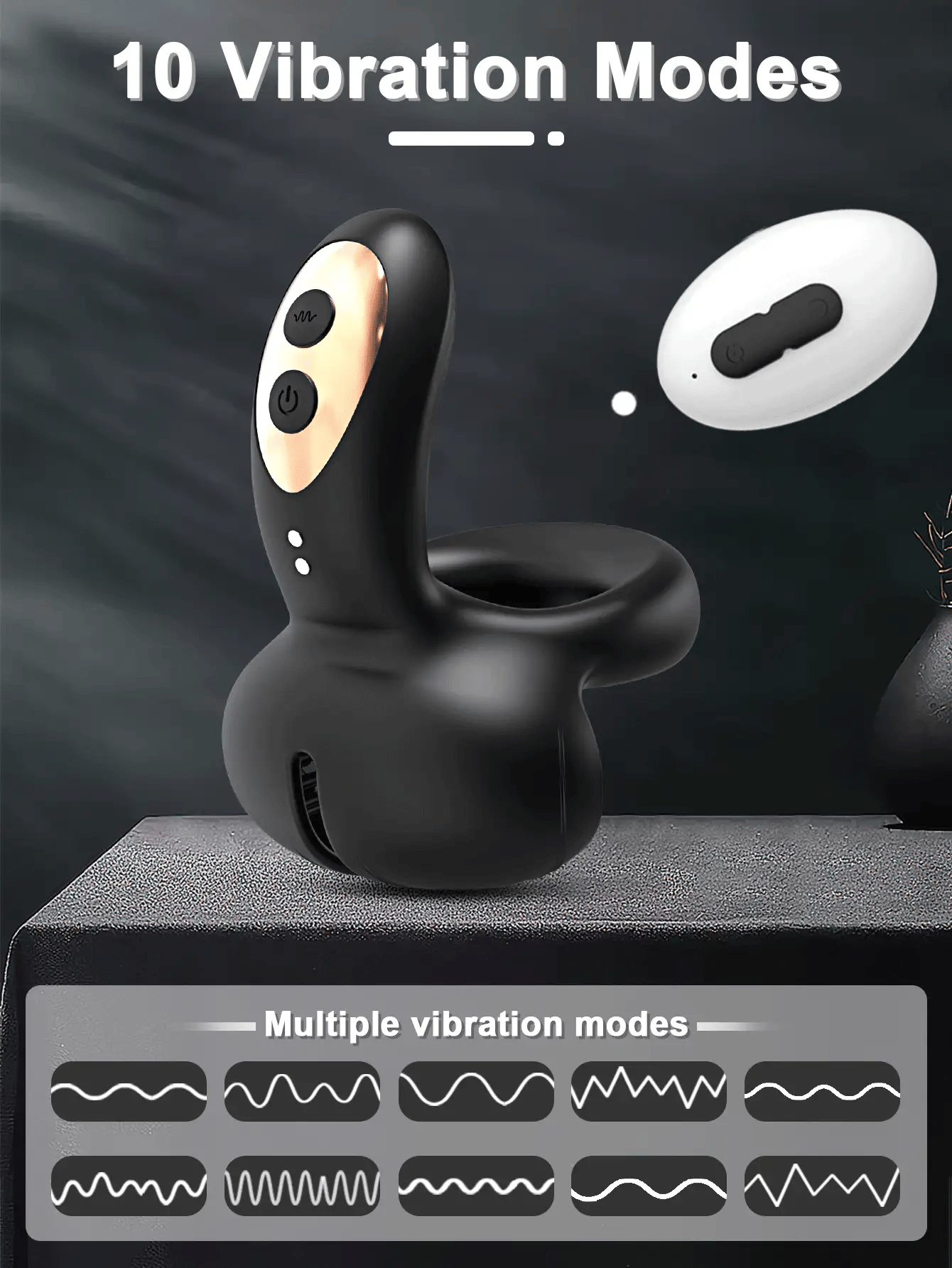 Men's Vibrating Ring with Perineum & Testicle Stimulation – Designed for Shared Pleasur - image 3