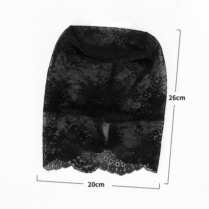 Lace Full Face Masquerade Mask Mesh Headwear - image 4