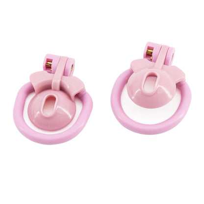 Pink Sissy Chastity Cage with 4 Rings - image 0