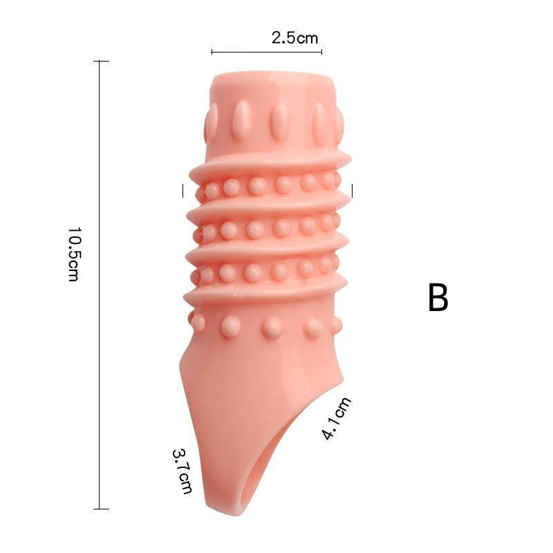 Clear Bumpy Penis Sleeve with Ball Loop - image 3