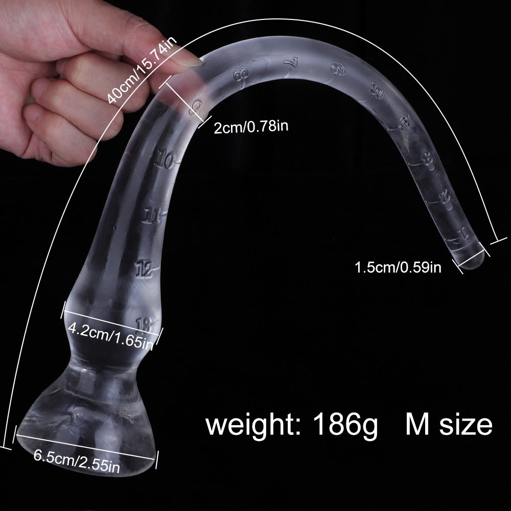 TPE Transparent Huge Butt Anal Plug - Transparent - M - image 11