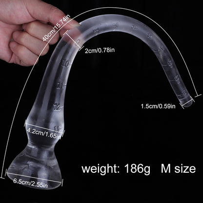 TPE Transparent Huge Butt Anal Plug - Transparent - M - image 11