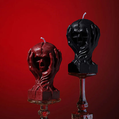 Holding a Skull Sensual Candle – Gothic Low-Temperature - image 0