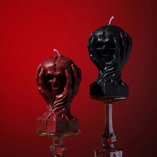 Holding a Skull Sensual Candle – Gothic Low-Temperature - image 0