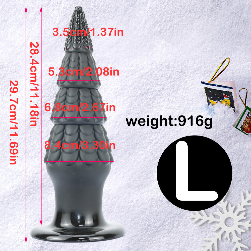 Christmas Tree Spiral Cone Suction Cup Anal Plug - Black L - image 3