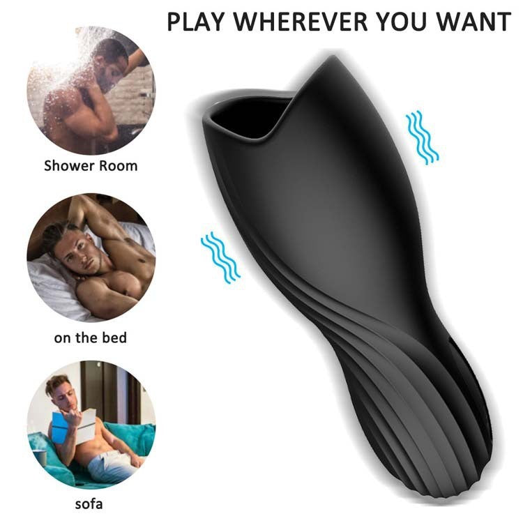 Vibrating Cock Ring Glan Ring Penis Training 10 Modes Men Masturbator - image 0