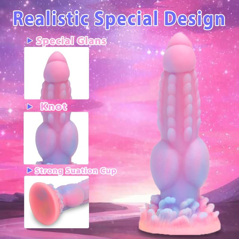 8.85'' Dog Knot Dildo with Multi-Texture Design & Glow-in-the-Dark Effect - image 2