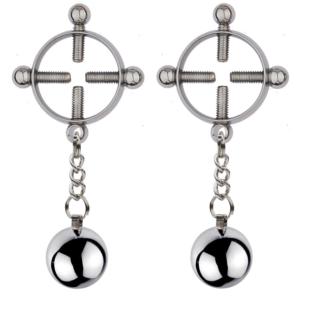 BDSM Cross Screw Nipple Clamps Nipple Clips - Silver - image 0