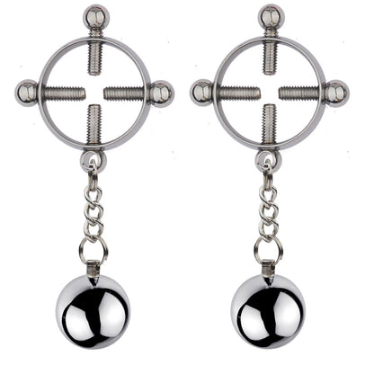 BDSM Cross Screw Nipple Clamps Nipple Clips - Silver - image 0