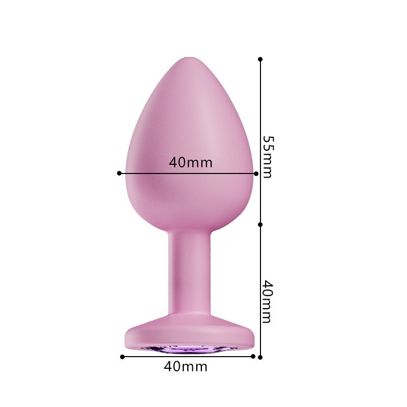 Crystal Diamond Anal Butt Plugs 3 Set - Large Pink - image 27