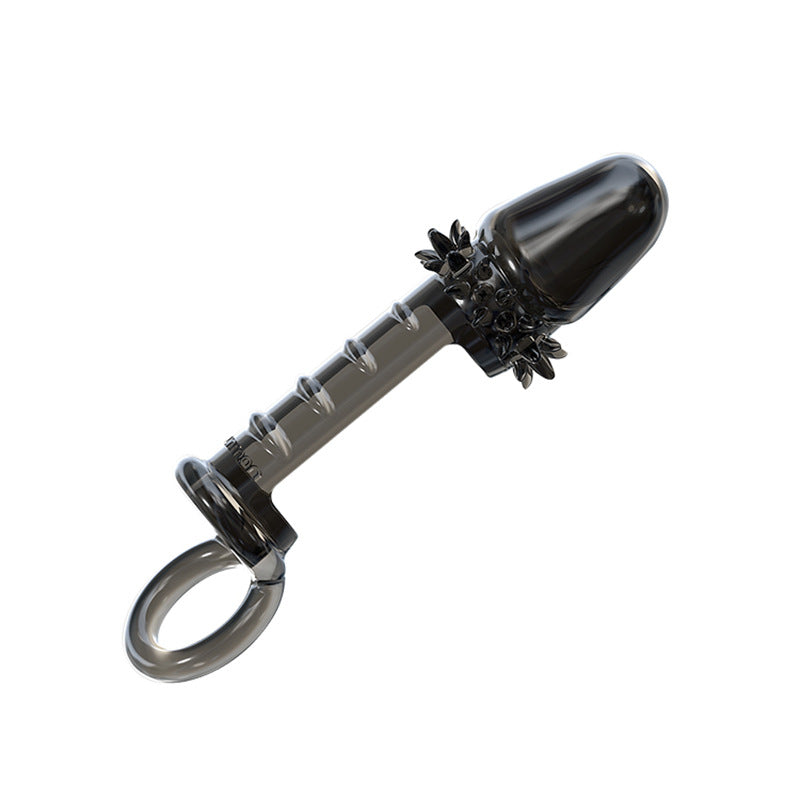 Reusable Silicone Cock Sleeve Dick Enlargement Delay Ejaculation Lasting Toys - Close end - image 6
