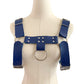 English Bull Dog Leather Chest Harness Sexy Men Lingerie - Dark Blue - image 9