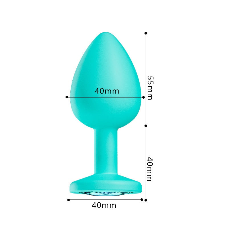 Crystal Diamond Anal Butt Plugs 3 Set - Large Teal - image 17