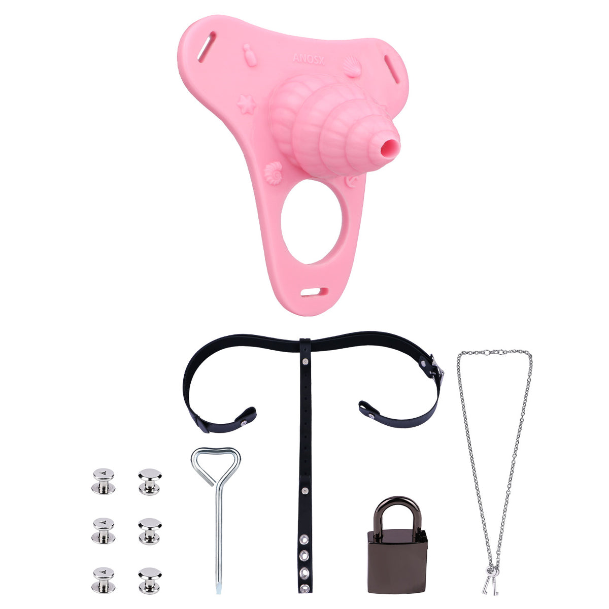 Seashell-inspired Chastity Cage - Pink - image 4