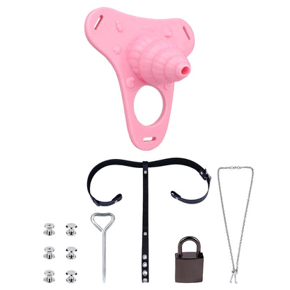 Seashell-inspired Chastity Cage - Pink - image 4