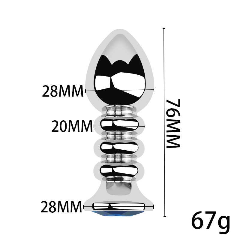3-Piece Stainless Steel Crystal Butt Plug Set - image 5