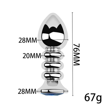 3-Piece Stainless Steel Crystal Butt Plug Set - image 5