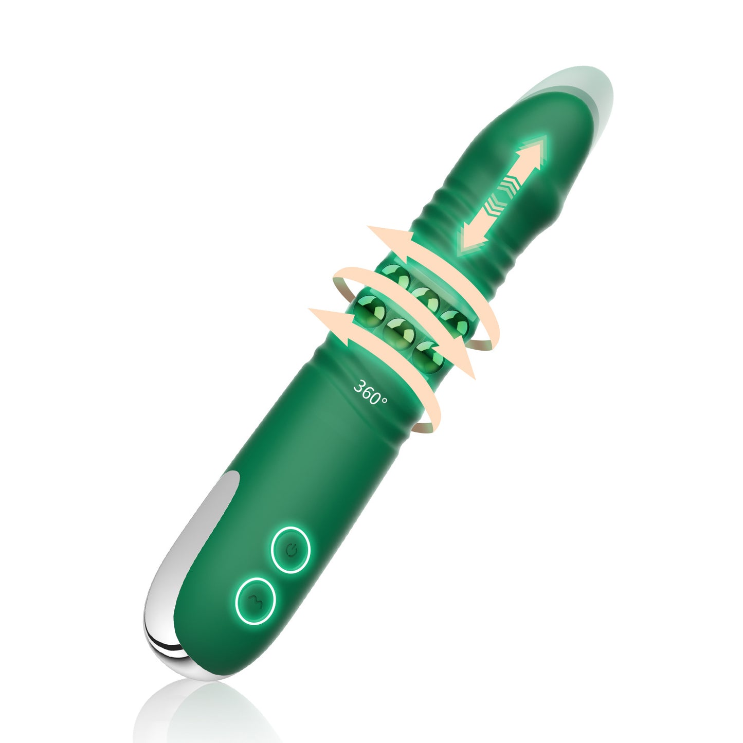 Thrusting Rotating Rabbit Vibrator Dildo G Spot Clit Massager  - Green - image 8