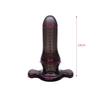 Black Cock Penis Sleeve Cock Sheath Butt Plug - image 1