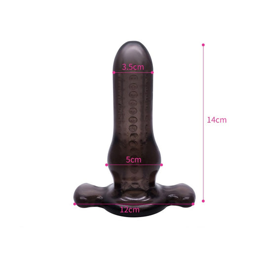 Black Cock Penis Sleeve Cock Sheath Butt Plug - image 1