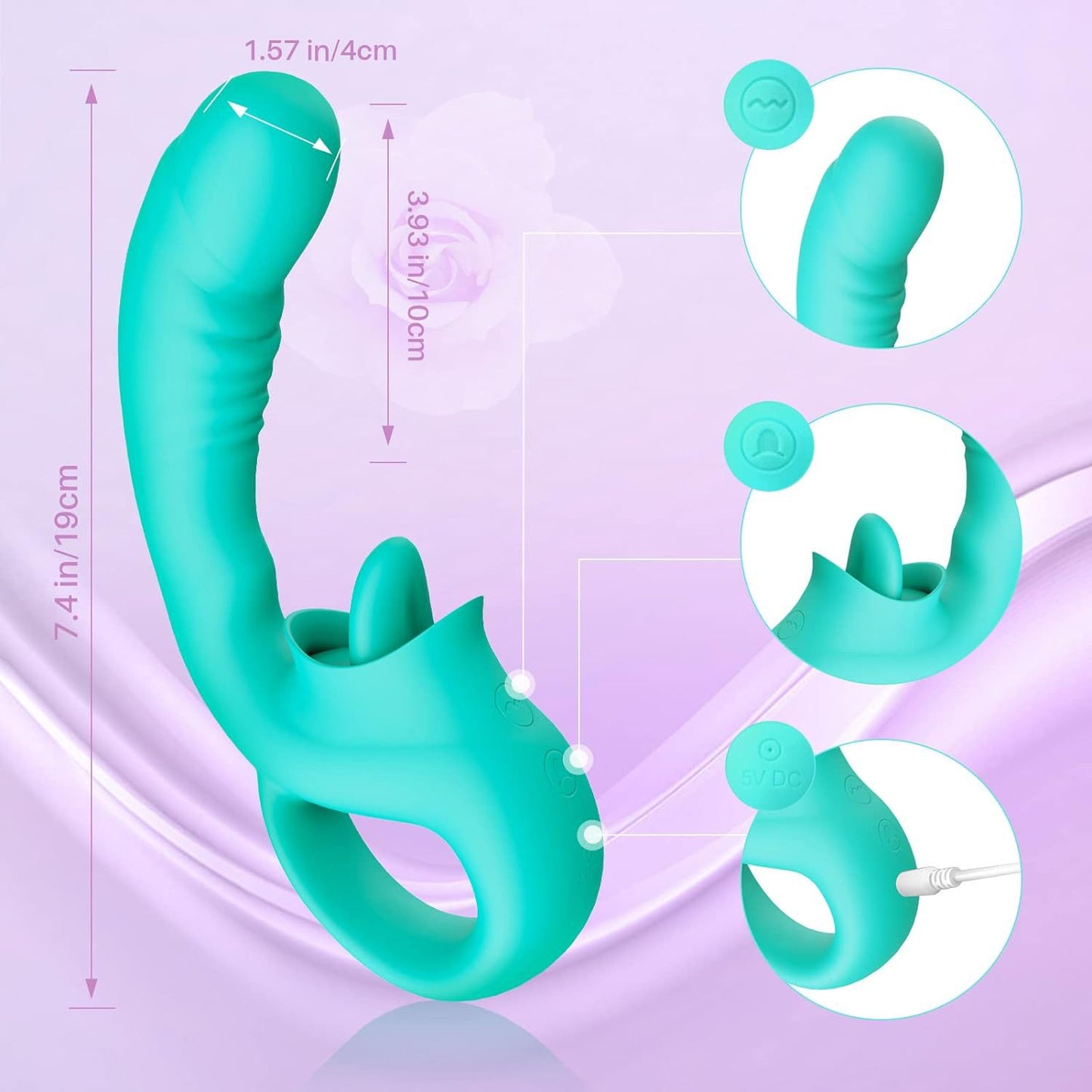 Clitoris Tongue Licking Vibrating Dildo - image 3