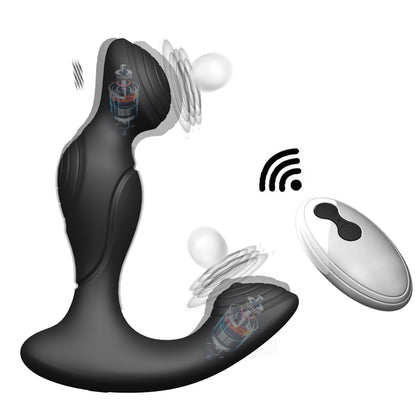 Dual-engine Prostate & Perineum Massager - Black - image 4