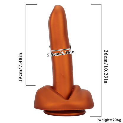 Long Tongue-inspired Silicone Dildo - Coffee - image 5