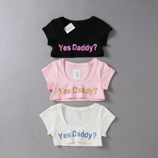 "Yes Daddy" Letter Print Fitness Crop Top - image 5