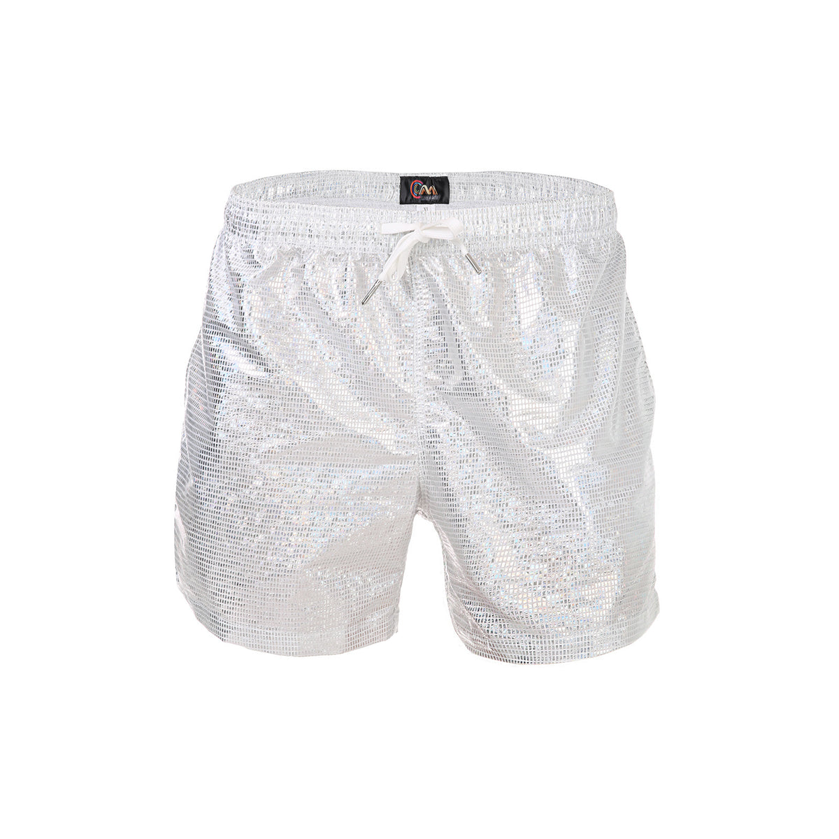 Men Shorts Wet Look Beach Pants - White - 2XL - image 12