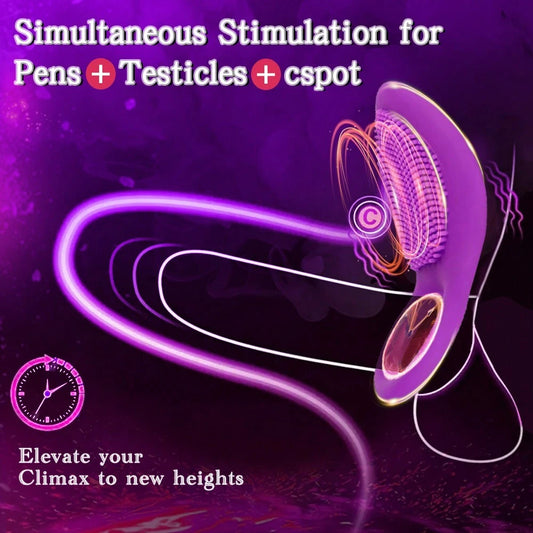 10-Speed Vibrating Cock Ring - Rechargeable Stretchy Silicone Ring for Couples - image 1