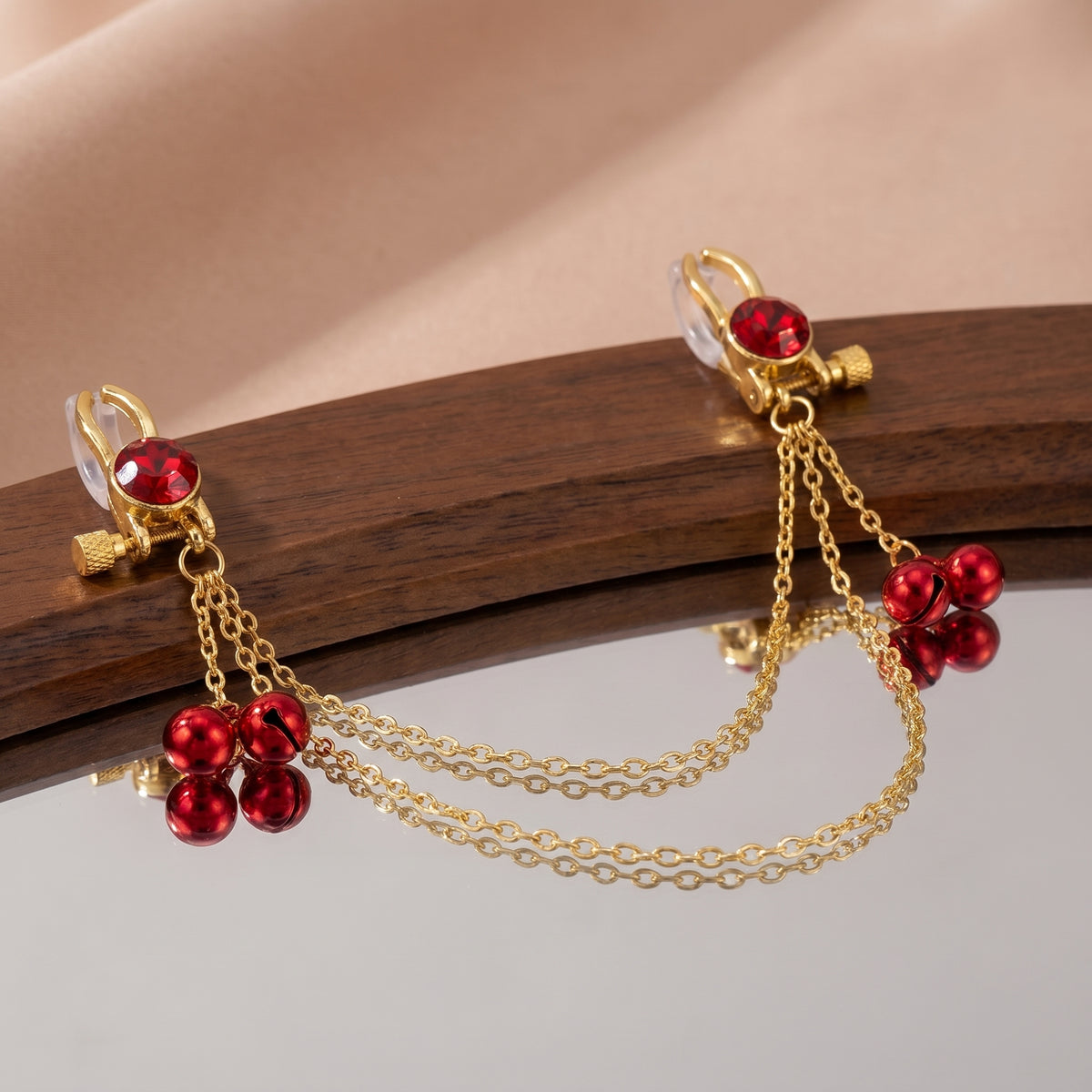 Crystal Chain-linked Nipple Ring  - image 8