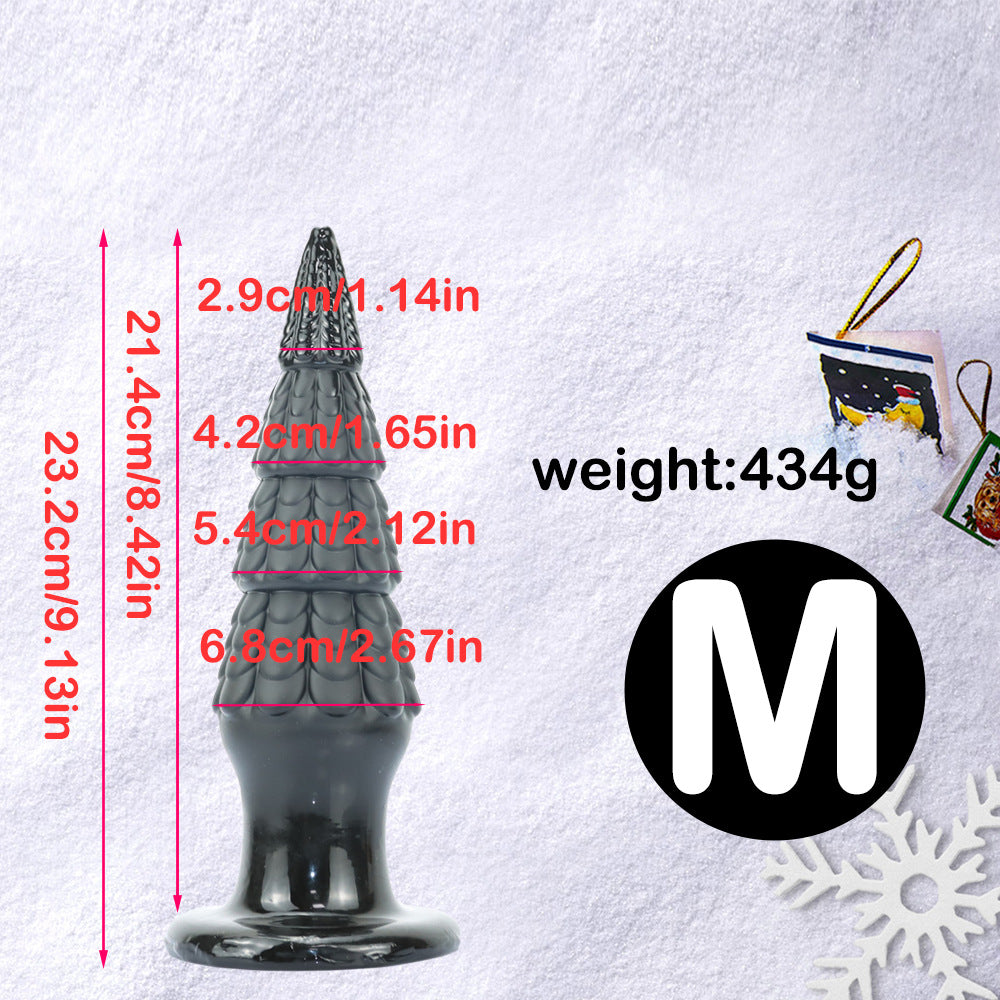 Christmas Tree Spiral Cone Suction Cup Anal Plug - Black M - image 9