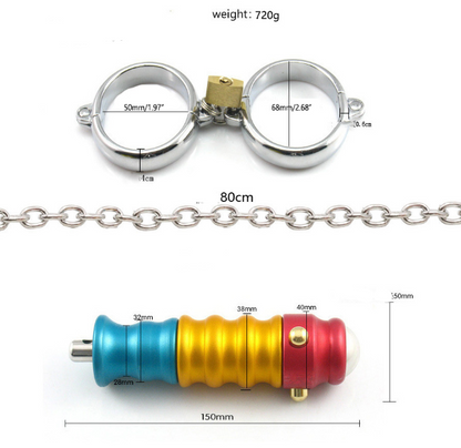BDSM Gear Handcuffs with Beaded Butt Plug - for Men - image 6