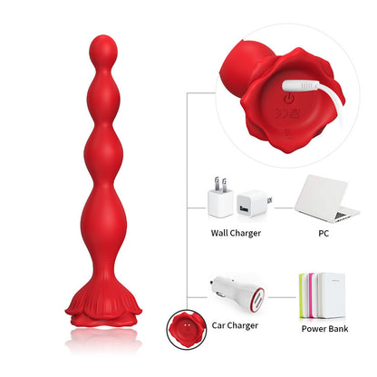 Rose Beads Vibrator Butt Plug - image 2
