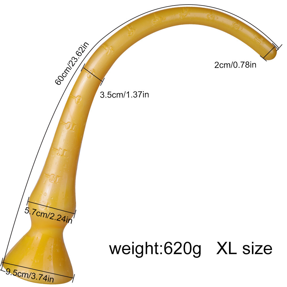 TPE Transparent Huge Butt Anal Plug - Yellow - XL - image 9