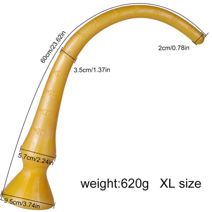 TPE Transparent Huge Butt Anal Plug - Yellow - XL - image 9