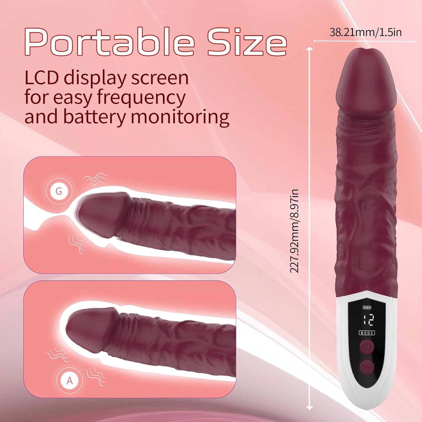 G Spot Dildo Vibrator with LED Display - image 3