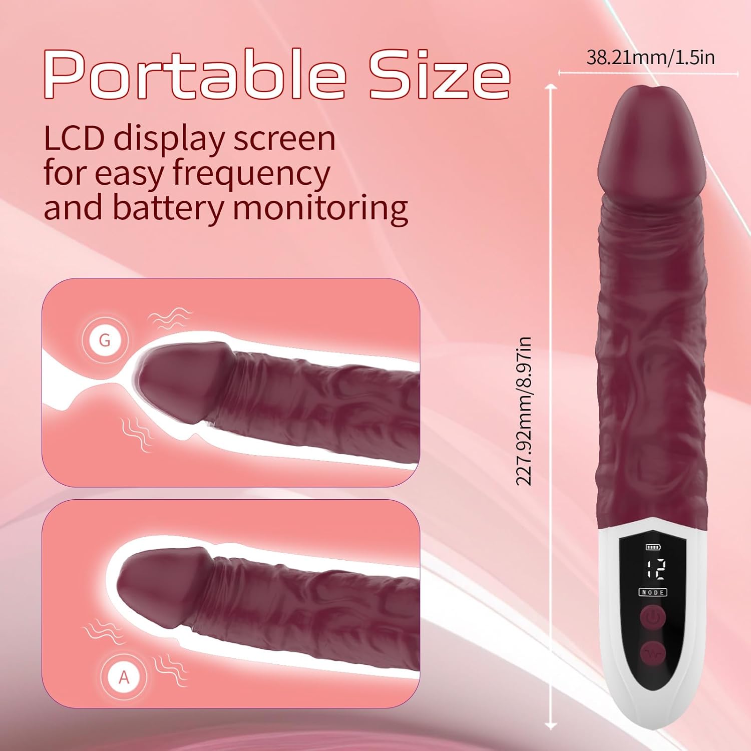 G Spot Dildo Vibrator with LED Display - image 3