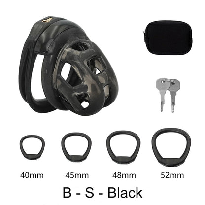 High Quallity TPE Chastity Cage - B - S - Black - image 4