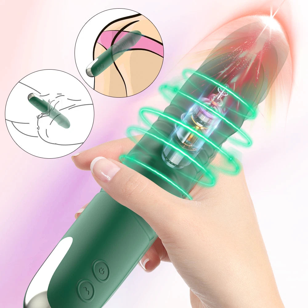 Thrusting Rotating Rabbit Vibrator Dildo G Spot Clit Massager  - image 4